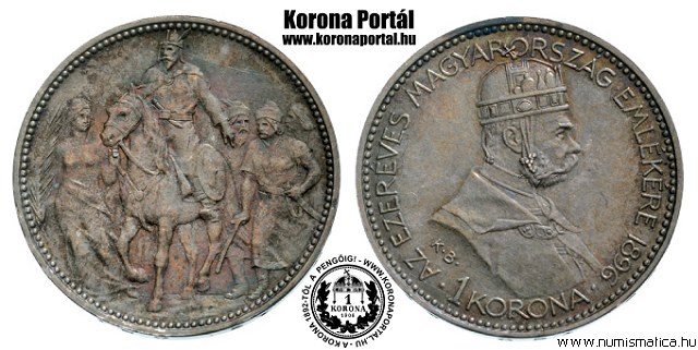 1896-os Milleneumi 1 korona - (1896 1 korona)