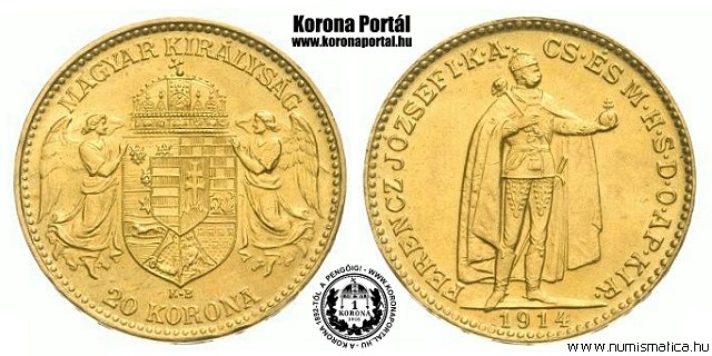 1914-es 20 korona (Bosznia cmer) - (1914 20 korona)
