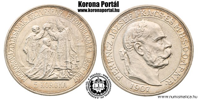 1907-es Koronzsi 5 korona - (1907 5 korona)