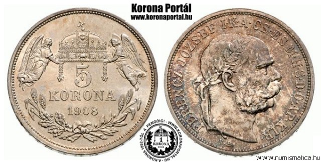1908-as 5 korona - (1908 5 korona)