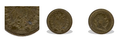 1894-es osztrák sárgaréz miniatűr 10 koronás (mini érme)