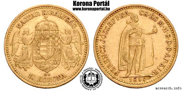 1898-as kard ellenjegyes arany 10 korons.