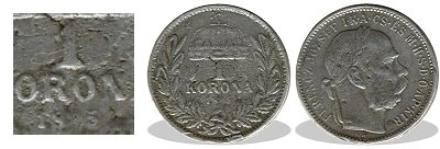 1895-ös hamis ólom 1 koronás