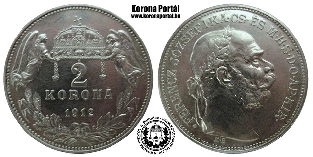 1912-es ezst utnveret rozetts 2 korons