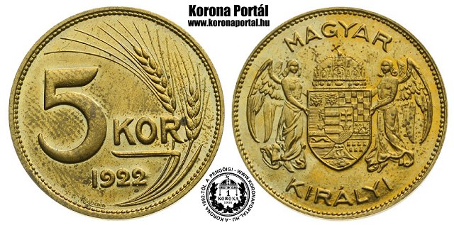 1922-es srgarz prbaveret 5 korons
